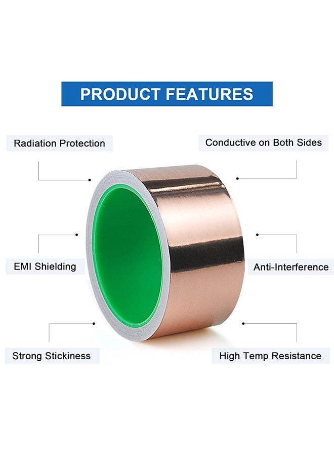 Waterproof Tape,  Double Conductive Metal Adhesive Tape, Copper Foil Tape with Conductive Adhesive for Pipe Leakage Roof Water Tape - Image 3